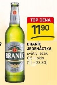 Pivo světlý ležák 11° Jedenáctka Braník