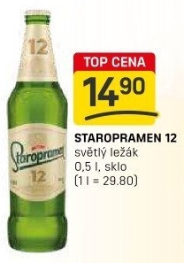 Pivo světlý ležák 12° Staropramen