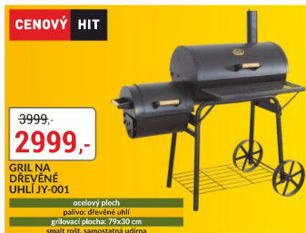 Gril na dřevěné uhlí JY-001