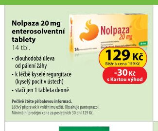 Nolpaza 20 mg enterosolventní tablety 14 tbl.