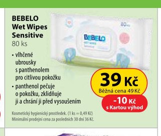 Bebelo Wet Wipes Sensitive 80 ks
