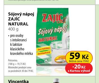 Sójový nápoj ZAJÍC NATURAL 400 g