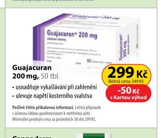 Guajacuran 200 mg, 50 tbl.