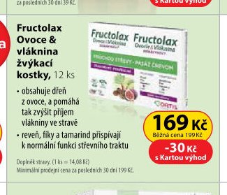 Fructolax Ovoce & vláknina žvýkací kostky, 12 ks