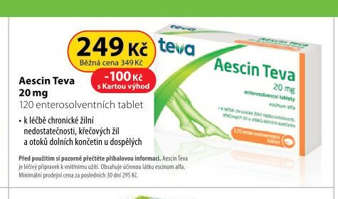 Aescin Teva 20 mg - Dr. Max akcniletaky.com