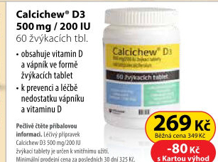 Doplněk stravy žvýkací tablety Calcichew D3