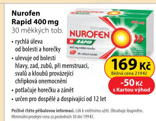 Tablety proti bolesti Nurofen Rapid