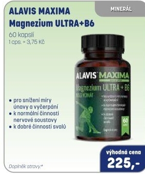 Doplněk stravy Magnezium Ultra+B6 Maxima Alavis