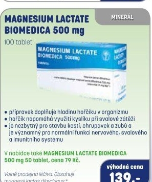Tablety Magnesium Lactate Biomedica