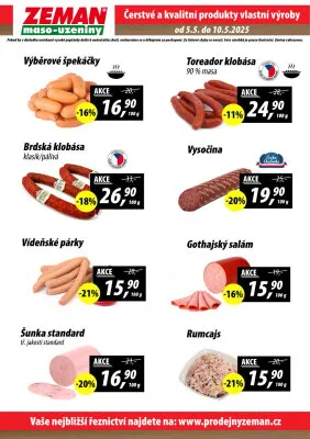 akční leták ZEMAN maso - uzeniny 5.5.2025-10.5.2025