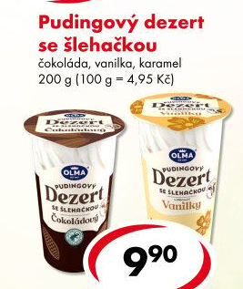 Dezert pudink se šlehačkou Olma