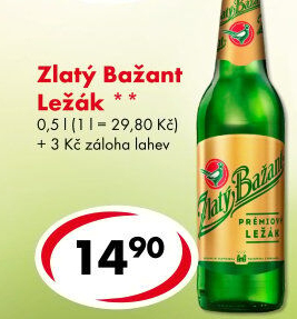 Pivo světlý ležák 12° Zlatý Bažant