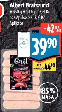 Grilovací klobása bratwurst Albert Gril