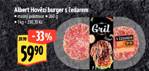Hovězí burger s čedarem Albert Gril