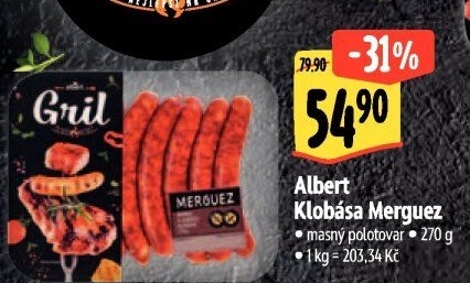 Klobása Merguez Albert Gril
