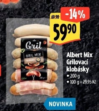 Klobásky Gril mix Albert Gril