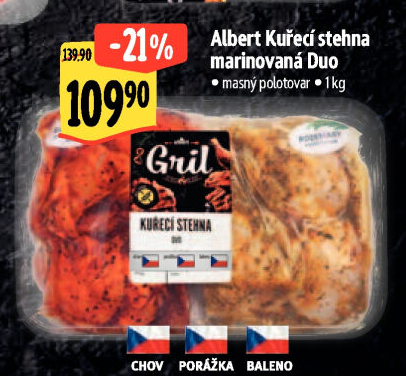 Kuřecí stehna marinovaná Duo Albert Gril