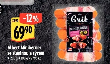 Miniberner se slaninou a sýrem Albert Gril