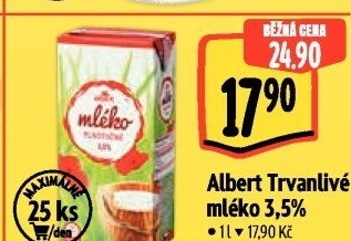 Mléko trvanlivé Albert - 3,5% plnotučné