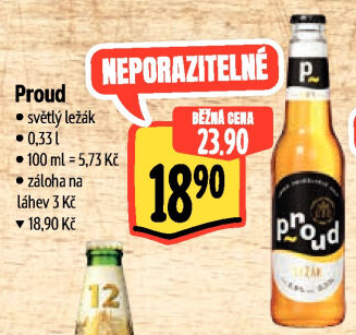 Pivo světlý ležák Proud