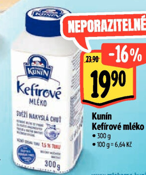 Kefírové mléko Mlékárna Kunín