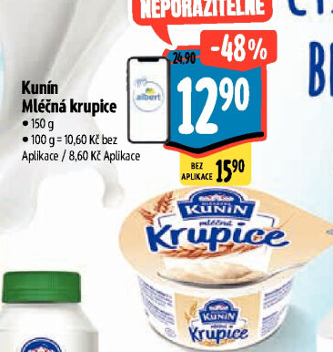 Mléčná krupice Mlékárna Kunín