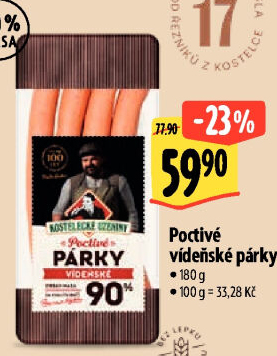 Párky vídeňské poctivé Kostelecké uzeniny
