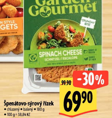 Špenátovo sýrový řízek Garden Gourmet