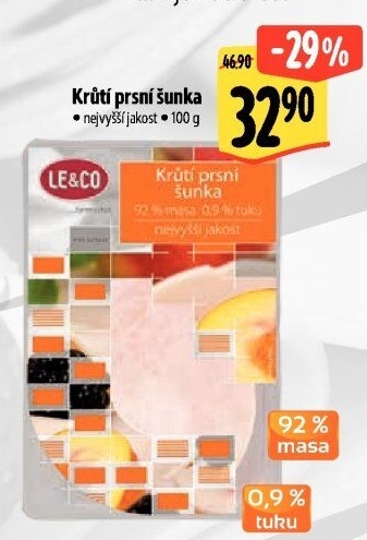 Šunka krůtí prsní nejvyšší jakosti LE&amp