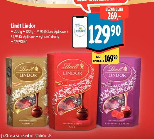 Bonboniéra Pralinky Lindor Lindt