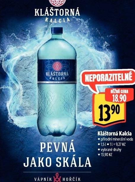 Minerální voda kalcia Kláštorná