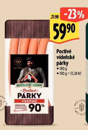 Párky vídeňské poctivé Kostelecké uzeniny