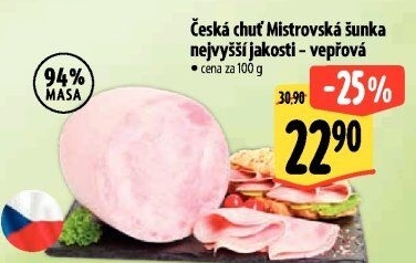 Šunka vepřová Mistrovská nejvyšší jakosti Česká chuť