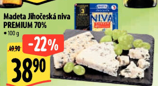 Sýr Niva Premium Jihočeská 70% Madeta