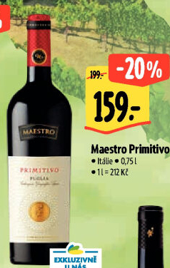 Víno Primitivo Puglia Maestro