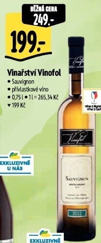 Víno Sauvignon Vinofol - přívlastkové
