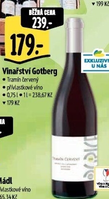Víno Tramín červený Vinařství Gotberg - přívlastkové