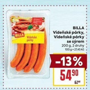 Párky vídeňské Billa