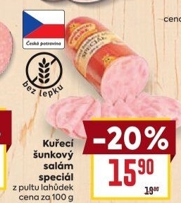 Salám šunkový kuřecí speciál Vodňanské kuře