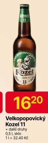 Pivo světlý ležák 11° Medium Velkopopovický Kozel