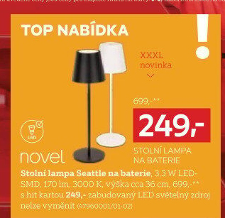 STOLNÍ LAMPA NA BATERIE