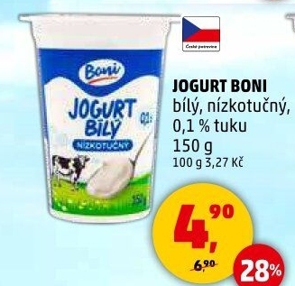 Bílý jogurt nízkotučný Boni