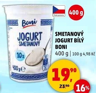 Bílý jogurt smetanový Boni