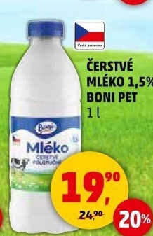 Mléko čerstvé Boni - 1,5% polotučné