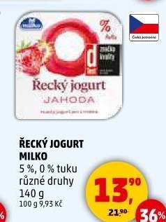 Ochucený jogurt řecký 0% Milko