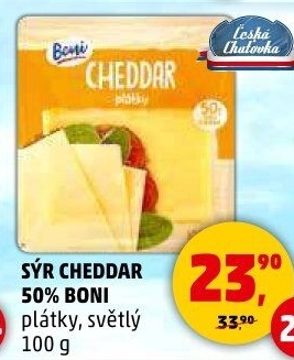 Sýr Cheddar 50% Boni
