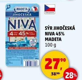 Sýr Niva Jihočeská 45% Madeta
