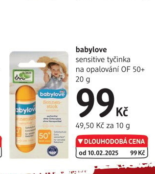 Dětská tyčinka na opalování OF 50+ Sensitive Babylove