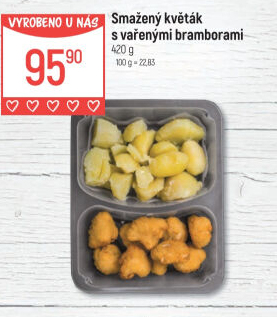 Smažený květák s vařenými brambory Globus