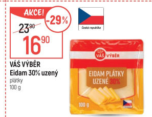 Sýr Eidam uzený 30% Váš Výběr